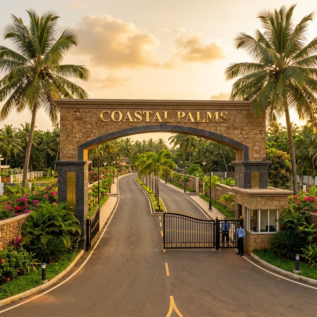 Dollars Colony community entrance, gated villa plot community Kundapura